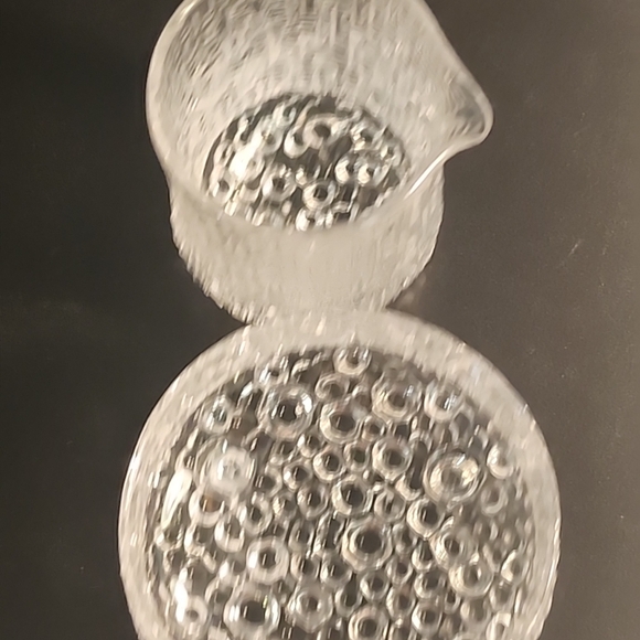 Iittala Ultima Thule Creamer & Sugar Set Finland Tapio Wirkkala Icicle Pattern - Picture 4 of 10